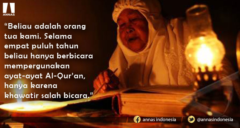 WANITA YANG TIDAK BICARA KECUALI DENGAN AL QUR'AN