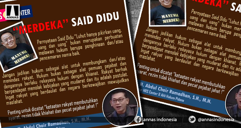 PENDAPAT HUKUM KASUS SAID DIDU